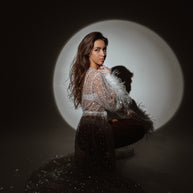 Celestial Sparkle Bridal Robe with Feathers