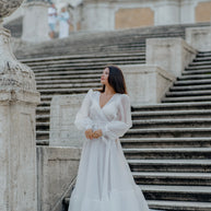 Milky Organza Wedding Dress: Transparent Beach Bridal Gown