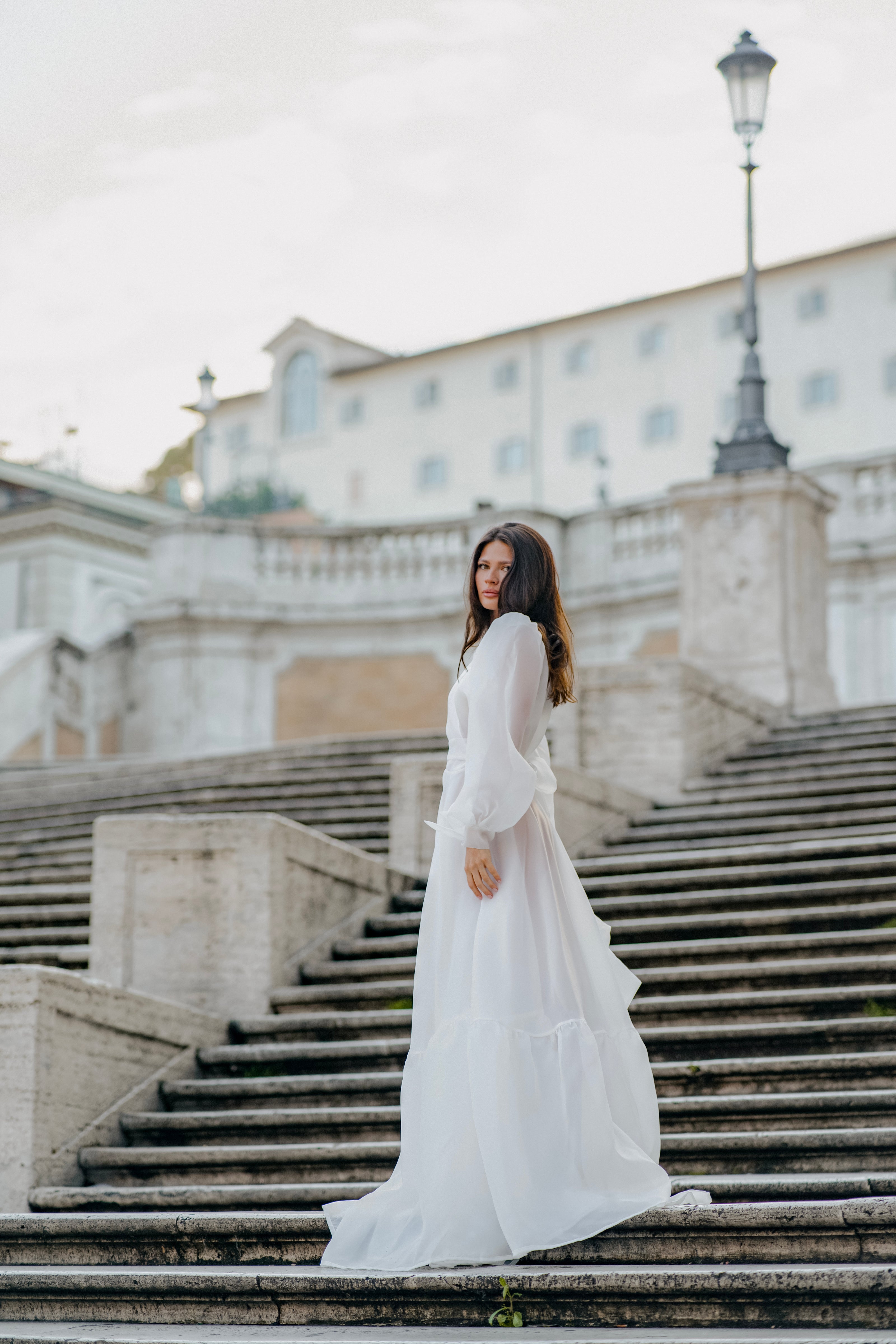 Milky Organza Wedding Dress: Transparent Beach Bridal Gown