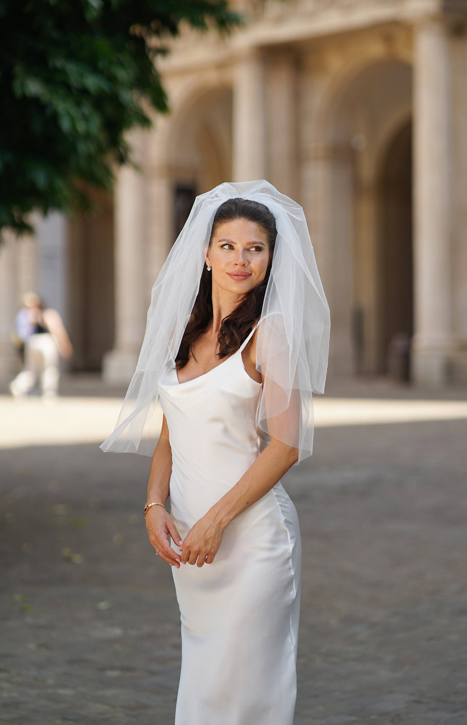 Delicate Two-Tier Tulle Bridal Veil (60 cm)