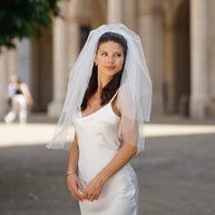 Delicate Two-Tier Tulle Bridal Veil (60 cm)