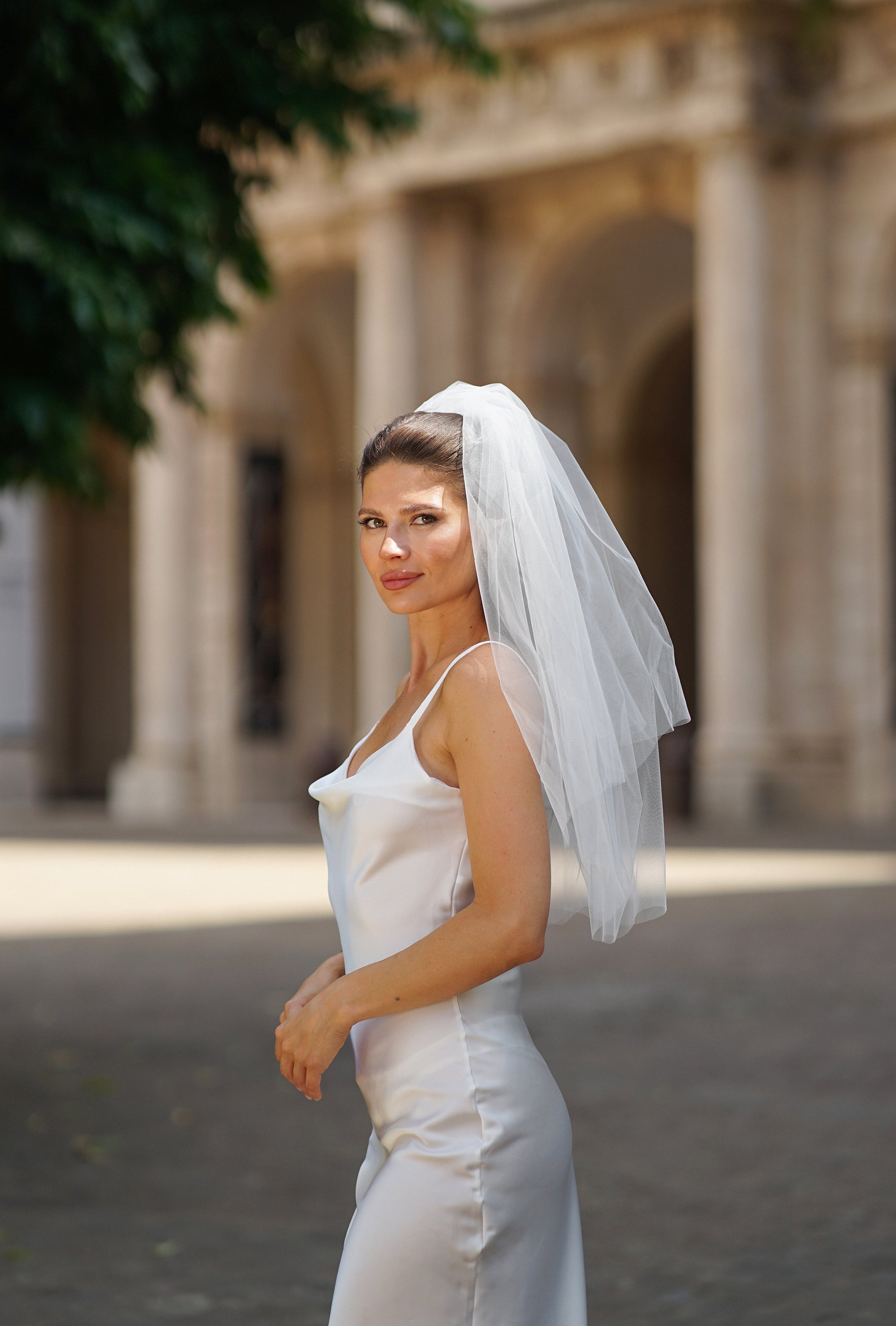 Delicate Two-Tier Tulle Bridal Veil (60 cm)