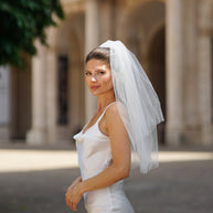 Delicate Two-Tier Tulle Bridal Veil (60 cm)