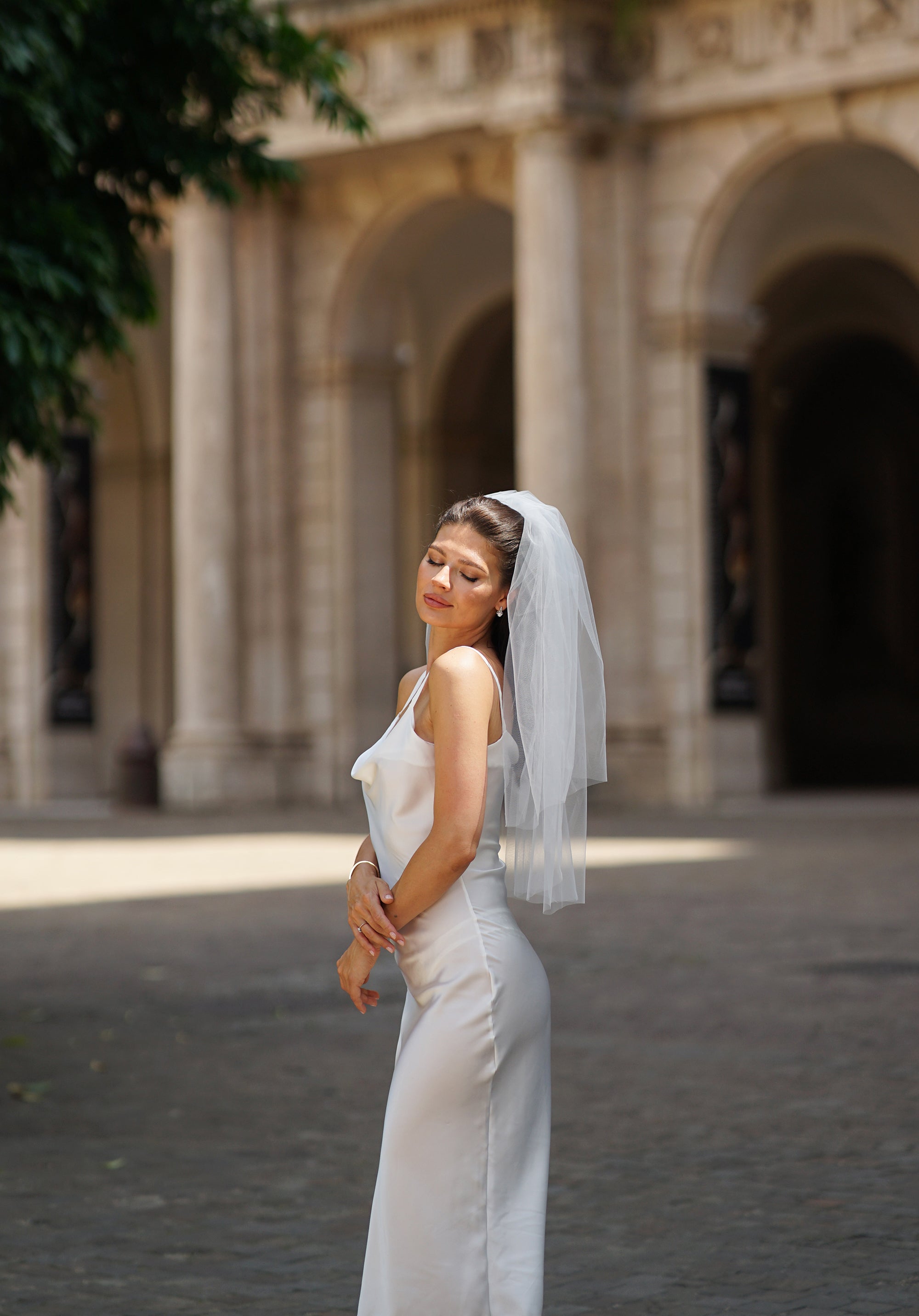 Delicate Two-Tier Tulle Bridal Veil (60 cm)
