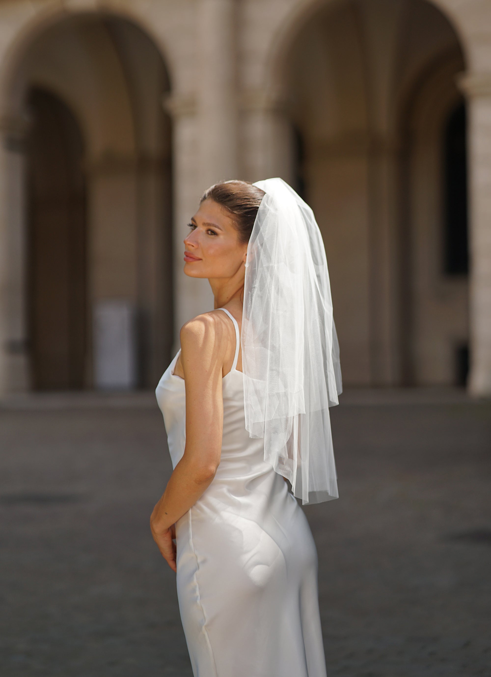 Delicate Two-Tier Tulle Bridal Veil (60 cm)