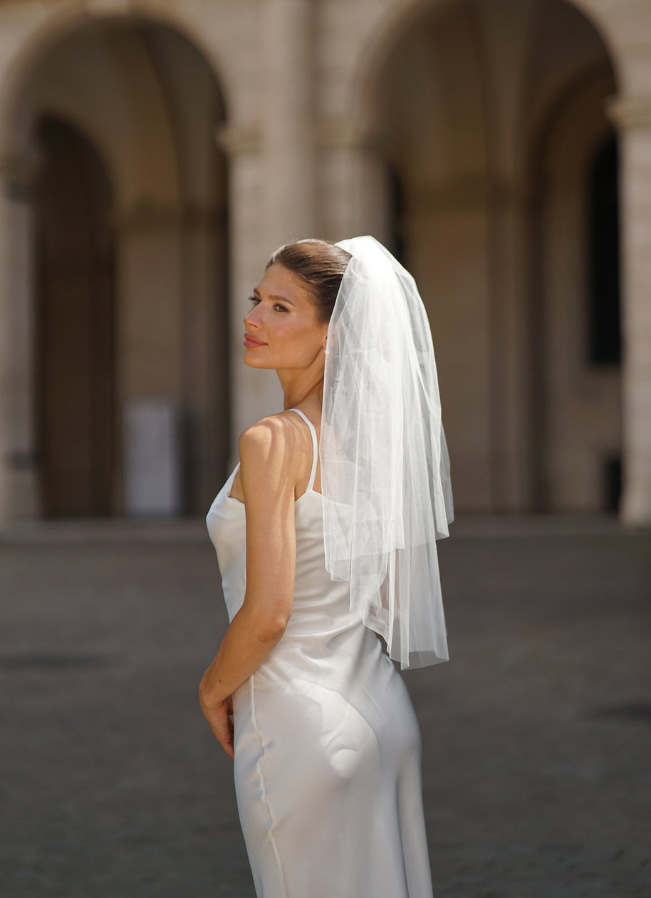 Delicate Two-Tier Tulle Bridal Veil (60 cm)