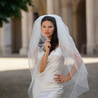 Elegant Two-Tier Tulle Bridal Veil ( 110 cm)
