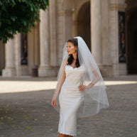Elegant Two-Tier Tulle Bridal Veil ( 110 cm)