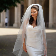 Elegant Two-Tier Tulle Bridal Veil ( 110 cm)