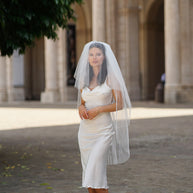 Elegant Two-Tier Tulle Bridal Veil ( 110 cm)