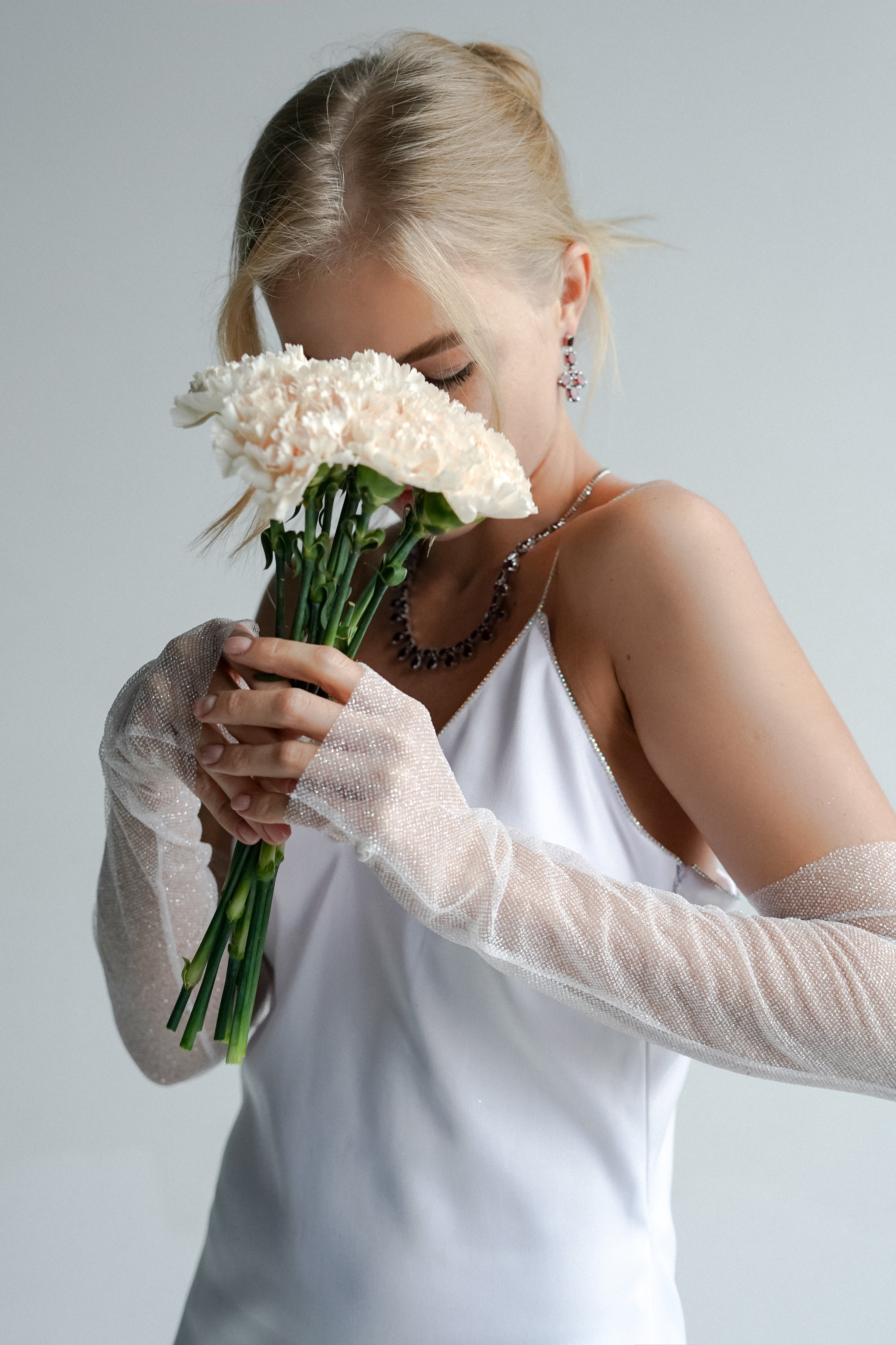 Long Shimmer Fingerless Gloves