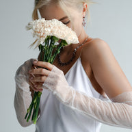 Long Shimmer Fingerless Gloves
