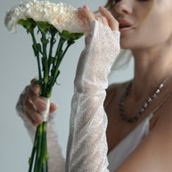Long Shimmer Fingerless Gloves