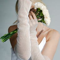 Long Shimmer Fingerless Gloves