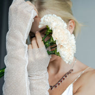 Long Shimmer Fingerless Gloves