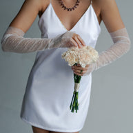 Long Shimmer Fingerless Gloves
