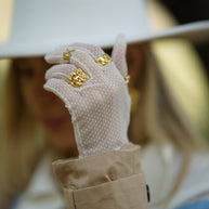 Ivory Mesh Gloves