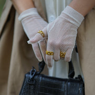 Ivory Mesh Gloves