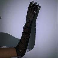 Black Sparkle Transparent  Gloves