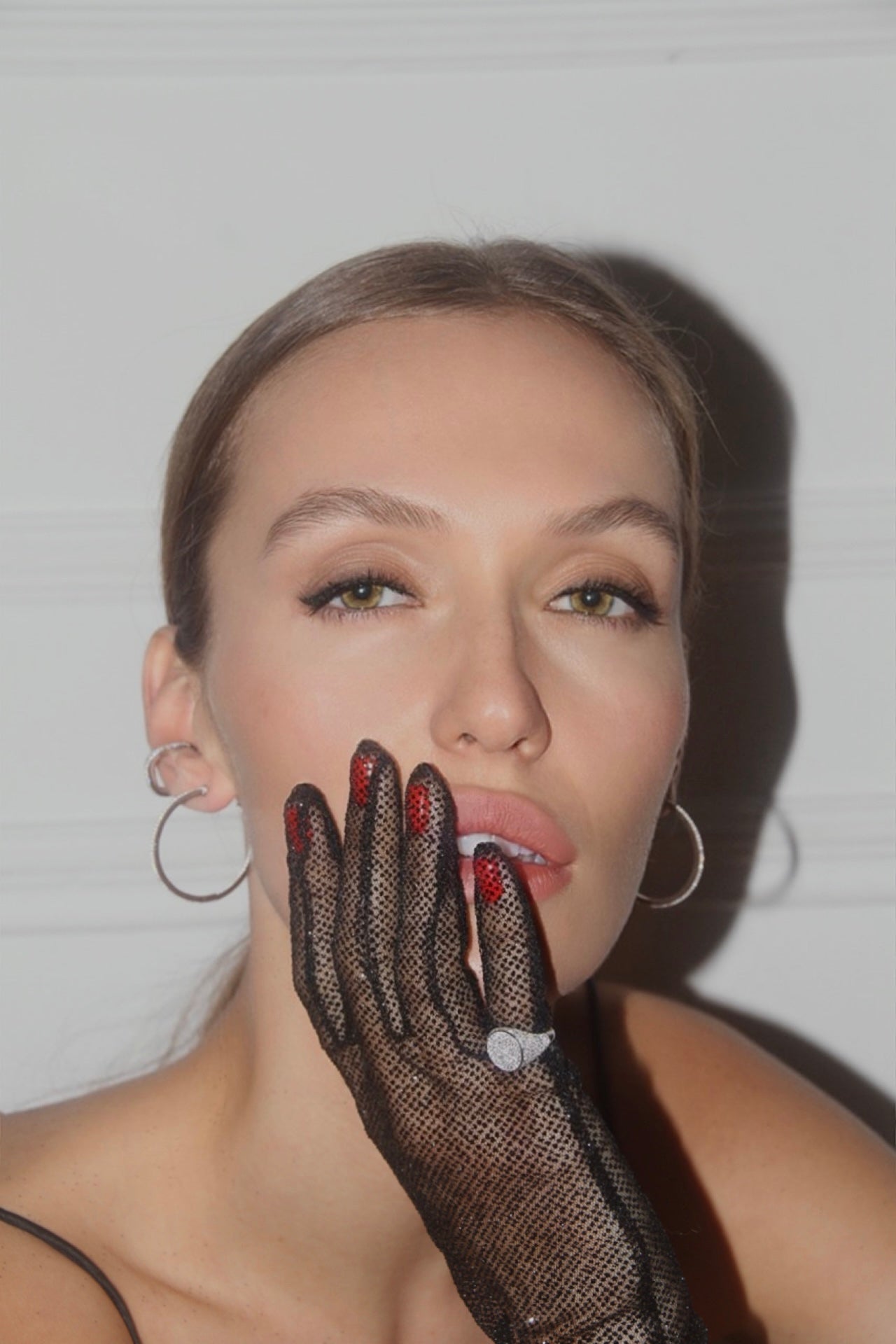 Black Sparkle Transparent  Gloves