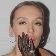 Black Sparkle Transparent  Gloves