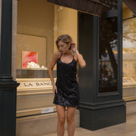 Playful Glamour - Little Black Sparkly Dress