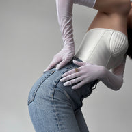 Ethereal Elegance: Long White Mesh