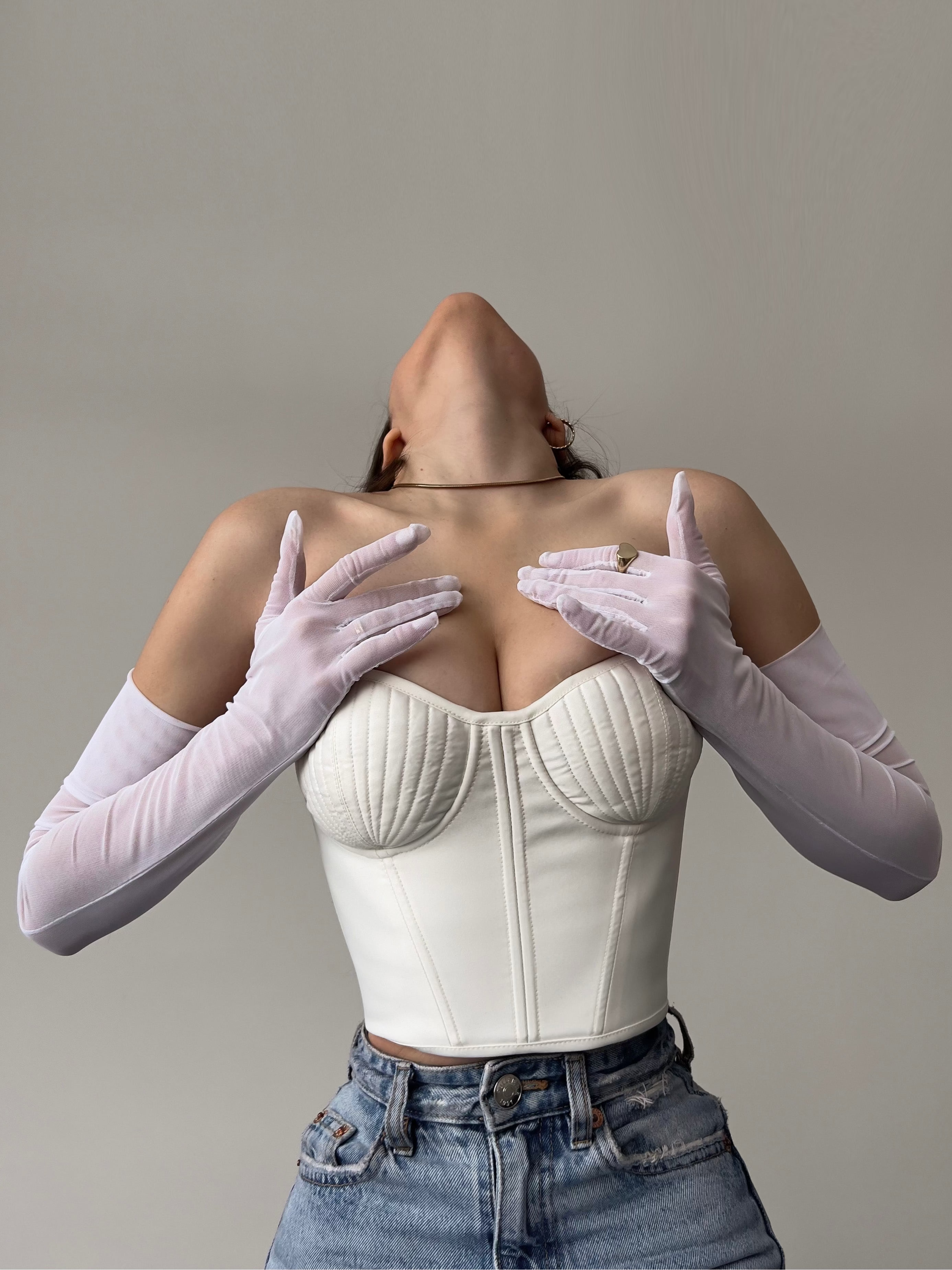 Ethereal Elegance: Long White Mesh
