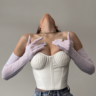 Ethereal Elegance: Long White Mesh
