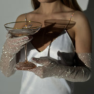 Shimmering Long Glitter Gloves