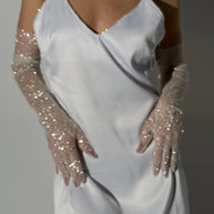 Shimmering Long Glitter Gloves