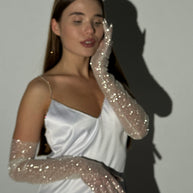 Shimmering Long Glitter Gloves