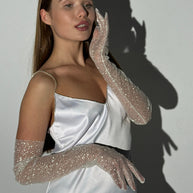 Shimmering Long Glitter Gloves