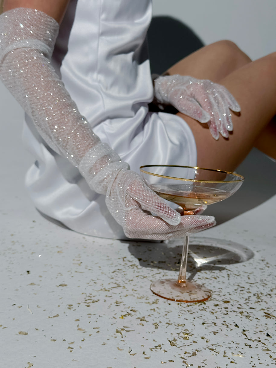Sparkling Bridal Gloves: Long Glitter Wedding Accessory