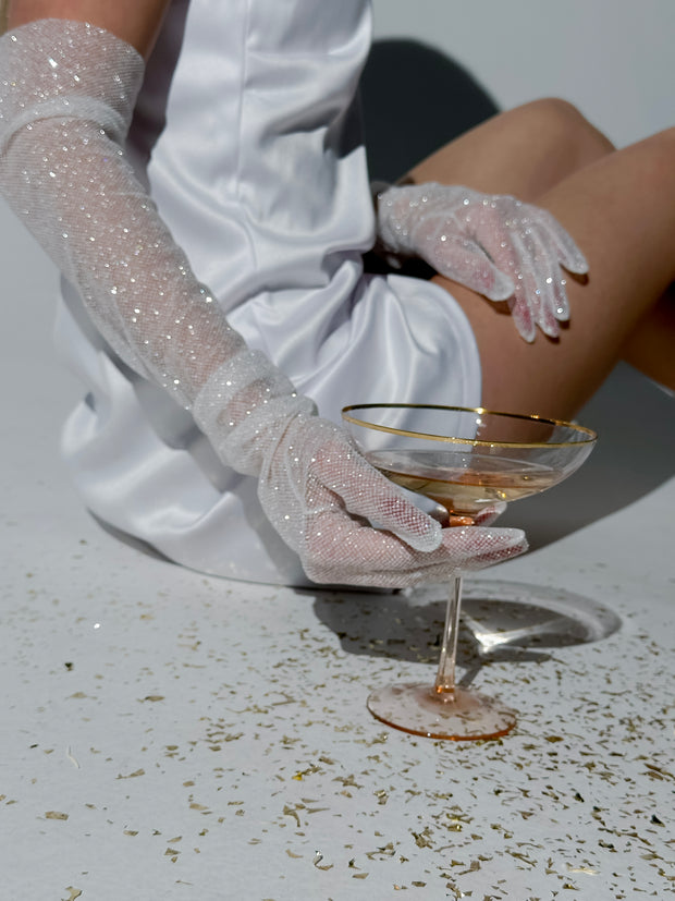 Sparkling Bridal Gloves: Long Glitter Wedding Accessory