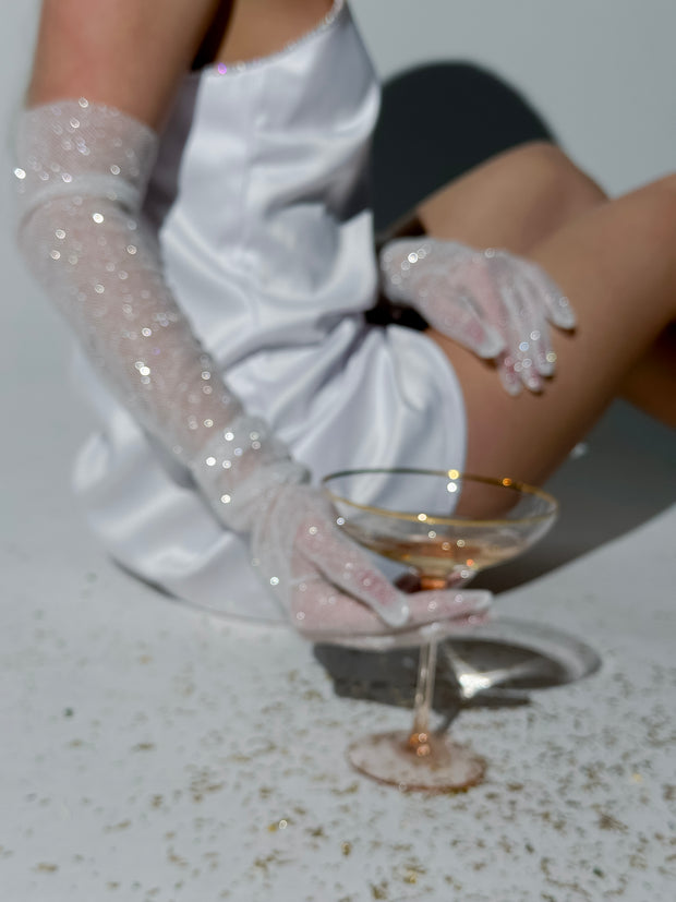 Sparkling Bridal Gloves: Long Glitter Wedding Accessory