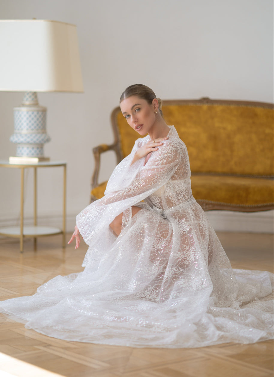 Princess - Sheer Sequin Lace Robe