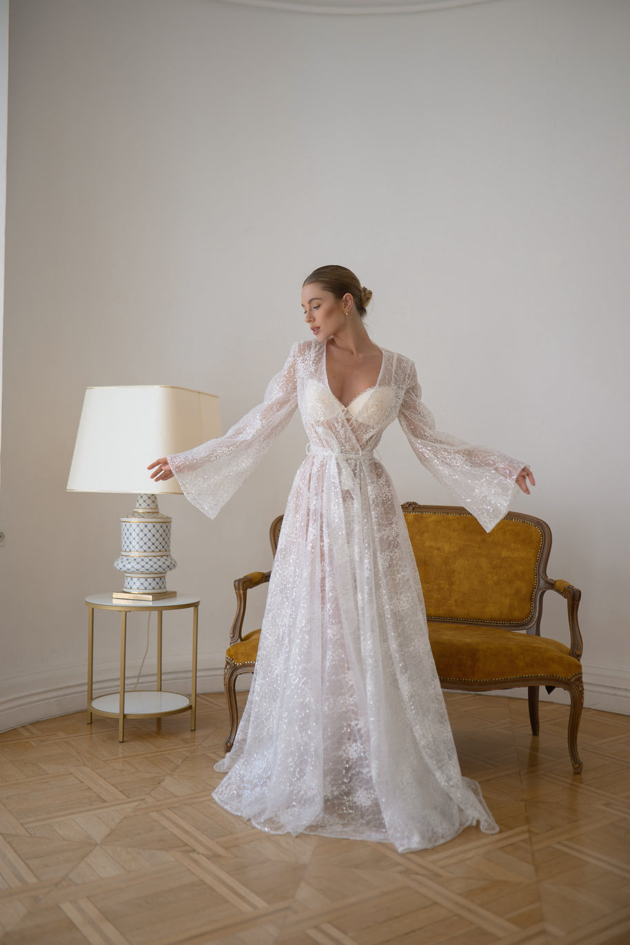 Princess - Sheer Sequin Lace Robe