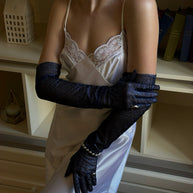 Midnight Glitter Opera Gloves